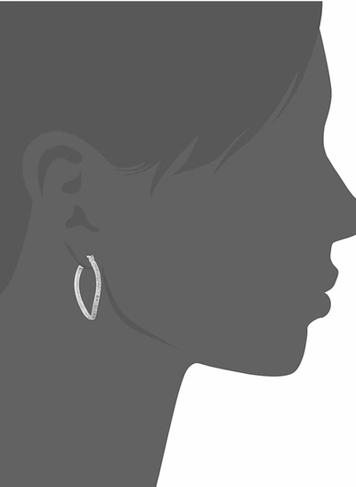 Vir Jewels 1/4 Cttw Diamond Hoop Earrings .925 Sterling Silver With Rhodium Plating 1 Inch In Silver