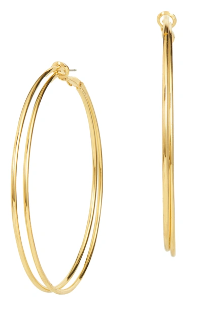 Shop Savvy Cie Jewels Gold Plated Xl Hoop In Yellow