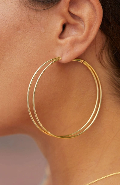 Savvy Cie Jewels Gold Plated Xl Hoop In Yellow