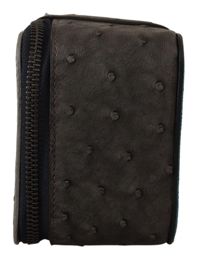 Shop Dolce & Gabbana Skin Leather Vanity Case Toiletry Shaving Men's Bag In Brown