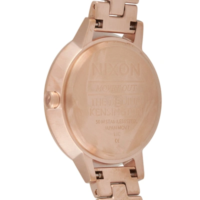 Shop Nixon Medium Kensington 32mm Rose Gold Tone Stainless Steel Watch A1260 897 In Beige