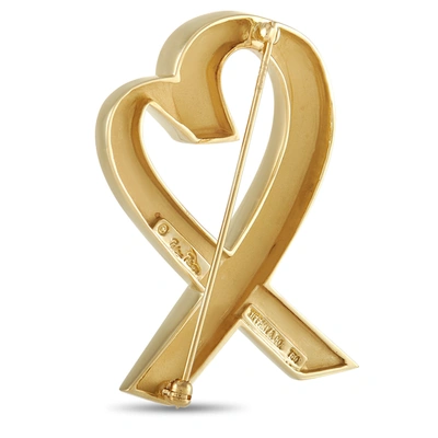 Shop Tiffany & Co 18k Yellow Gold Heart Brooch