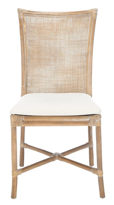 Shop Safavieh Chiara Rattan Accent Chair W/ Cushion In Grey