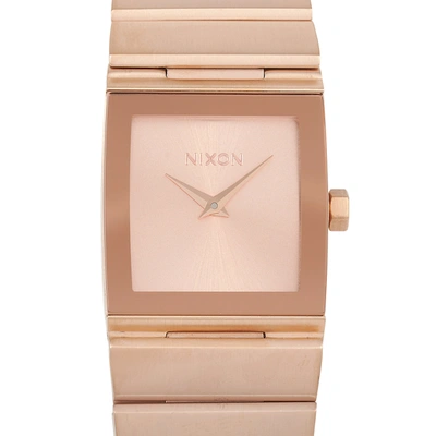 Shop Nixon Lynx 23mm All Rose Gold Stainless Steel Watch A1092-897 In Beige