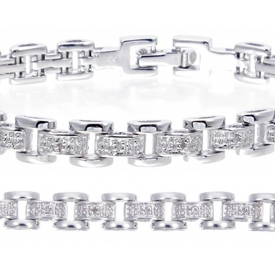 Vir Jewels 1/8 Cttw Classic Diamond Bracelet In Brass With Rhodium Plating 7 Inches In Silver