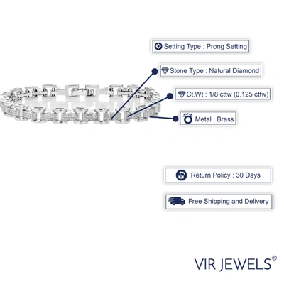 Vir Jewels 1/8 Cttw Classic Diamond Bracelet In Brass With Rhodium Plating 7 Inches In Silver