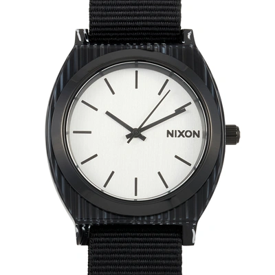 Shop Nixon Time Teller Acetate All Black/silver 40 Mm Watch A327-2345 In White