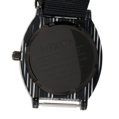 Shop Nixon Time Teller Acetate All Black/silver 40 Mm Watch A327-2345 In White