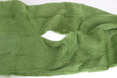 Shop Dolce & Gabbana Goat Fur Long Women's Scarf In Green