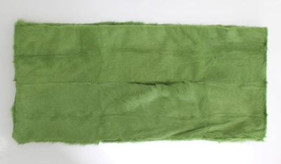 Shop Dolce & Gabbana Goat Fur Long Women's Scarf In Green