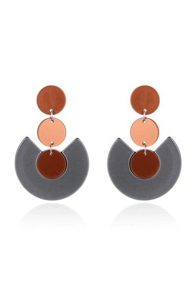 Eye Candy La Resin Geo Drop Earrings In Multi