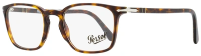 Shop Persol Unisex Rectangular Eyeglasses Po3227v 24 Havana 52mm In Blue