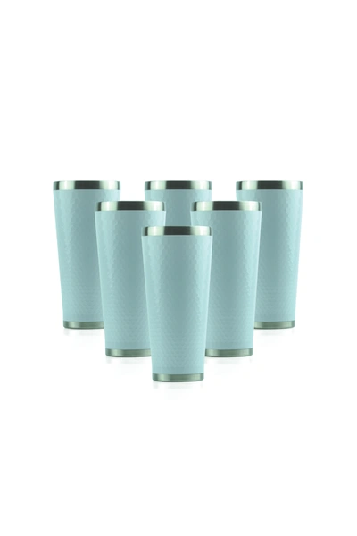 Minimal Stainless Steel Vacuum Insulated Tumbler Set Of 6 - 430 ml - White