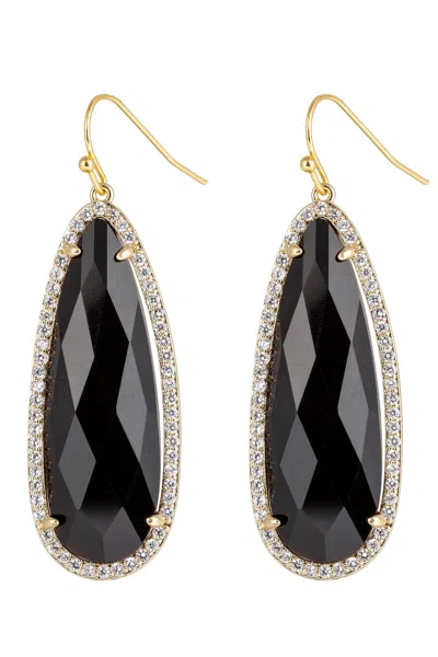 Eye Candy La Eye Candy Los Angeles The Luxe Collection 14k Plated Cz Earrings In Black