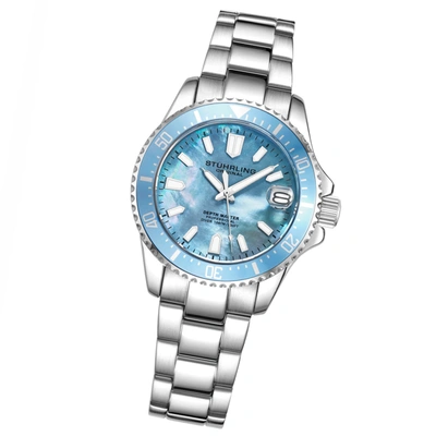 Stuhrling Original Depthmaster 3950al Quartz 32mm Classic In Silver