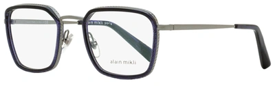 Shop Alain Mikli Men's Beaucarre Eyeglasses A02028 003 Blue Pointille/ruthenium 50mm