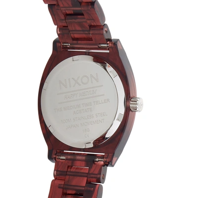 Shop Nixon Medium Time Teller Red Acetate 31mm Watch A1214 200