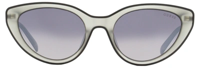 Guess Women's Cateye Sunglasses Gu3061 20c Frosted Transparent Gray 54mm In Multi