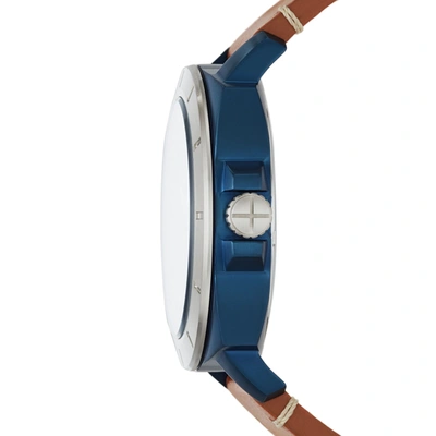 Shop Fossil Men's Privateer Sport Automatic, Blue-tone Stainless Steel Watch In Brown