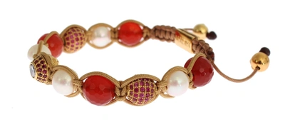 Shop Nialaya Cz Carnelian Ivory 925 Women's Bracelet In Red