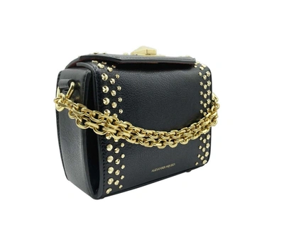 Shop Alexander Mcqueen Women's Leather  Studded Box 16 Crossbody Bag In Black