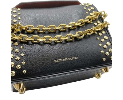 Shop Alexander Mcqueen Women's Leather  Studded Box 16 Crossbody Bag In Black