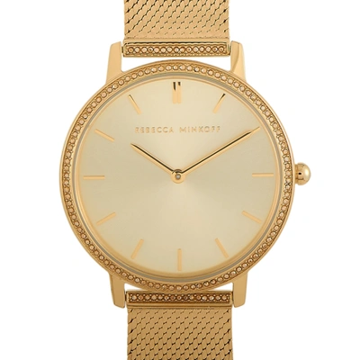 Shop Rebecca Minkoff Major Gold-tone Watch 2200392 In Beige