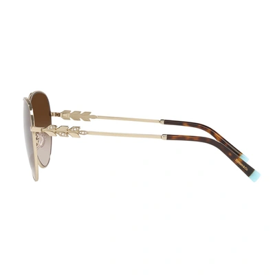 Shop Tiffany & Co Tf 3083b 60213b Womens Aviator Sunglasses In Gold