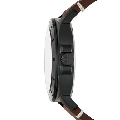 Shop Fossil Men's Privateer Sport Automatic, Black-tone Stainless Steel Watch In Brown