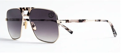 Shop Fubu Frames Flatbush Silver Square Sunglasses In White