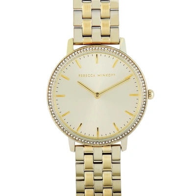 Shop Rebecca Minkoff Major Gold-tone Watch 2200348 In White