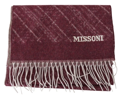 Shop Missoni 100% Cashmere Unisex Neck Wrap Fringes Men's Scarf In Grey