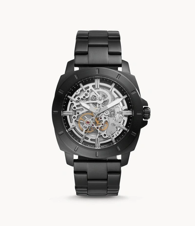 Shop Fossil Men's Privateer Sport Automatic, Black-tone Stainless Steel Watch