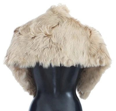 Shop Dolce & Gabbana Alpaca Collar Women's Scarf In Beige