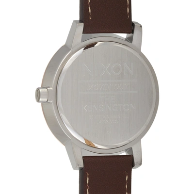 Shop Nixon Kensington Leather 37mm Rose Gold Tone Stainless Steel Watch A108 2632 In Brown
