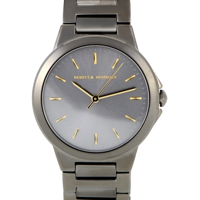 Shop Rebecca Minkoff Cali Gray Ion-plated Watch 2200306 In Grey