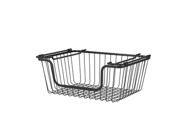 Shop Oceanstar Stackable Metal Wire Storage Basket Set For Pantry, Countertop, Kitchen Or Bathroom – Blac In Black