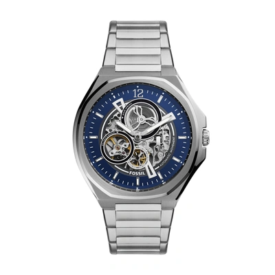 Shop Fossil Men's Evanston Automatic, Stainless Steel Watch In Blue