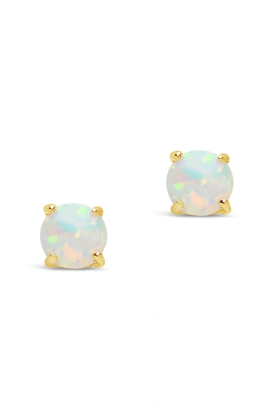 Shop Sterling Forever Sterling Silver 6mm Opal Studs In White