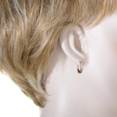 Non Branded ~.50ct Small 14k Rose Gold Diamond Hoop Earrings In Gold