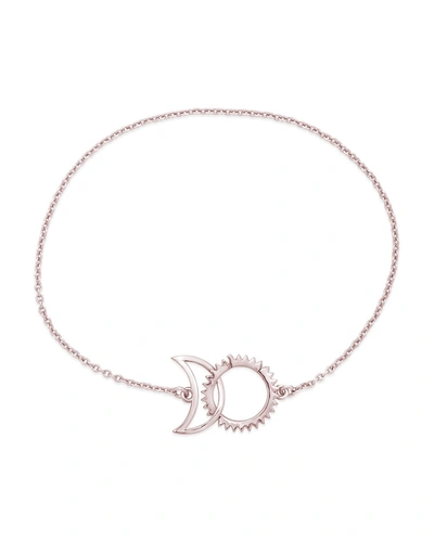 Shop Sterling Forever Interlocking Sun And Moon Bracelet In Pink