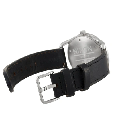 Shop Nixon C45 Leather Stainless Steel Watch A465 008 In Black
