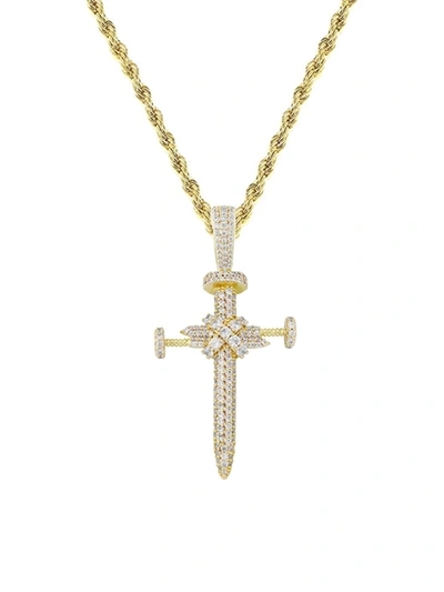 Shop Stephen Oliver 18k Gold Cz Cross Necklace