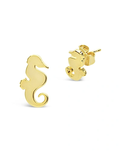 Shop Sterling Forever Sterling Silver Seahorse Studs In White
