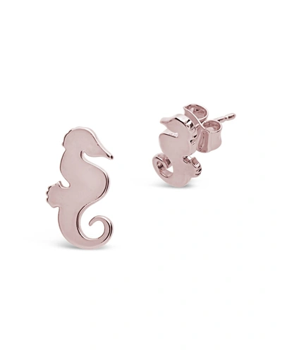 Shop Sterling Forever Sterling Silver Seahorse Studs In White