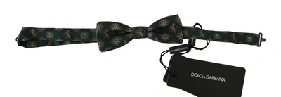 Shop Dolce & Gabbana Lion Silk Adjustable Neck Papillon Bow Men's Tie In Green