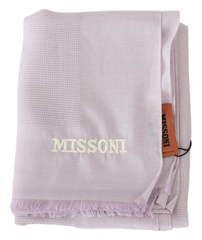 Shop Missoni Lavander Lined Cashmere Unisex Wrap Men's Scarf In Pink