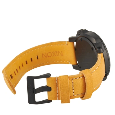 Nixon Ranger Leather All Black / Goldenrod 44 Mm Stainless Steel