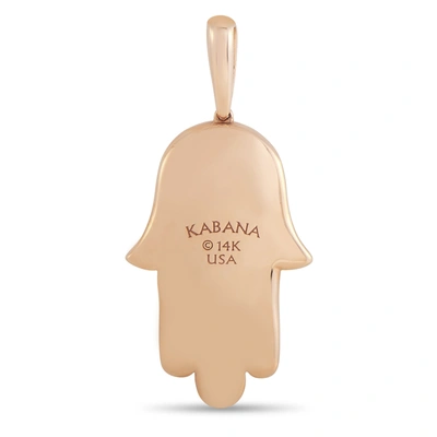Shop Kabana 14k Rose Gold 0.33 Ct Diamond And Mother Of Pearl Hamsa Pendant In Pink