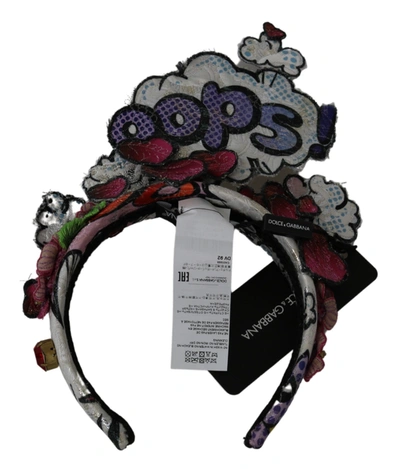 Shop Dolce & Gabbana Cotton Sequin Floral Women's Headband In Multi